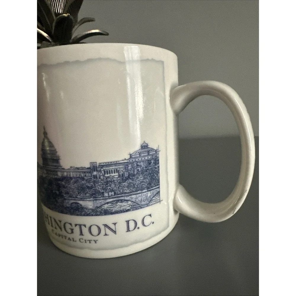 STARBUCKS WASHINGTON DC Mug Capitol Rendering Architect 2008 Blue White